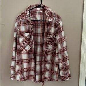 Plaid Women's Jacket - Red and White